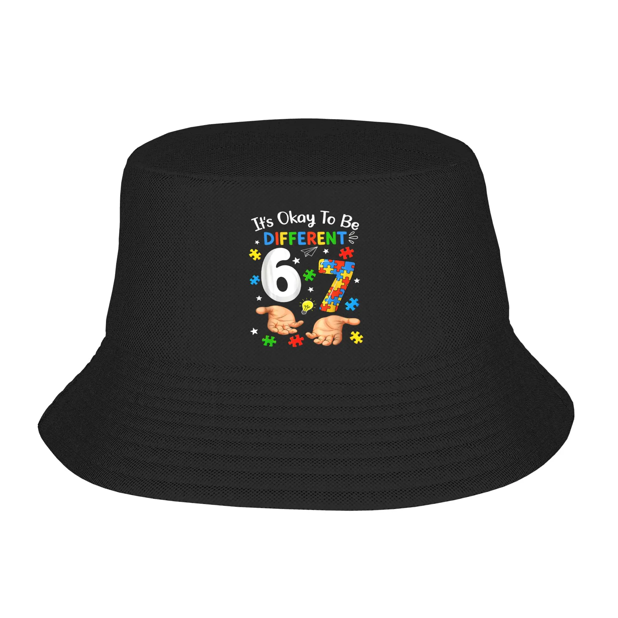 Six Seven Autism Awareness 67 Bucket Hat Street Style Fisherman Caps Foldable Fishing Visor Hats For Men Vintage Design Cap