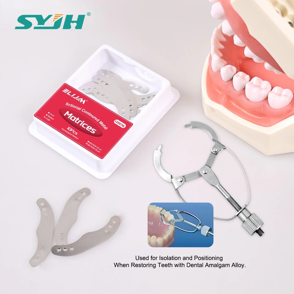 Silver Stainless Steel Matrix Bands Dental Orthodontics with Holes Tofflemire Ivory Matrices Bands Stainless Steels Dentistry