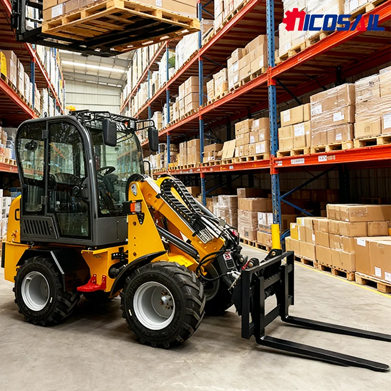 Minicargador telescópico con motor diésel, minicargador frontal multifuncional portátil con certificación EPA