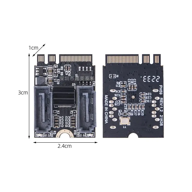 M. Chiave di espansione da 2 A SATA3.0 A + E WIFI Nvme A scheda adattatore per disco rigido seriale senza unità JMB582