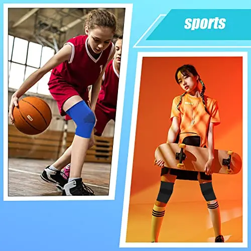 1 Pair Kids Sports Knee Pads Elbow Pads Wrist Guards Ankle Brace Boys & Girls Kids Knee Pads for Basketball Volleyball Sports