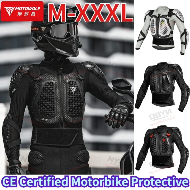 

Мотокуртка MOTOWOLF для мужчин, защитная экипировка для мотокросса, сертифицированная CE, мотоциклетная куртка для езды