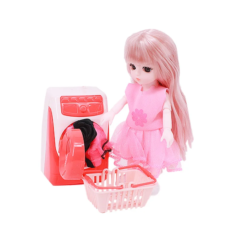 Mini support de séchage pour jouets, combinaison de détergent à lessive, Machine à laver, porte-vêtements, accessoires pour maison de poupée, nouvelle collection