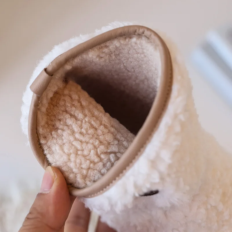 Children's Snow Boots 2026 Winter New Arrival: Non-Slip, Warm, Fleece-Lined Baby Faux Fur Boots—Cute Genuine Leather Long Boots