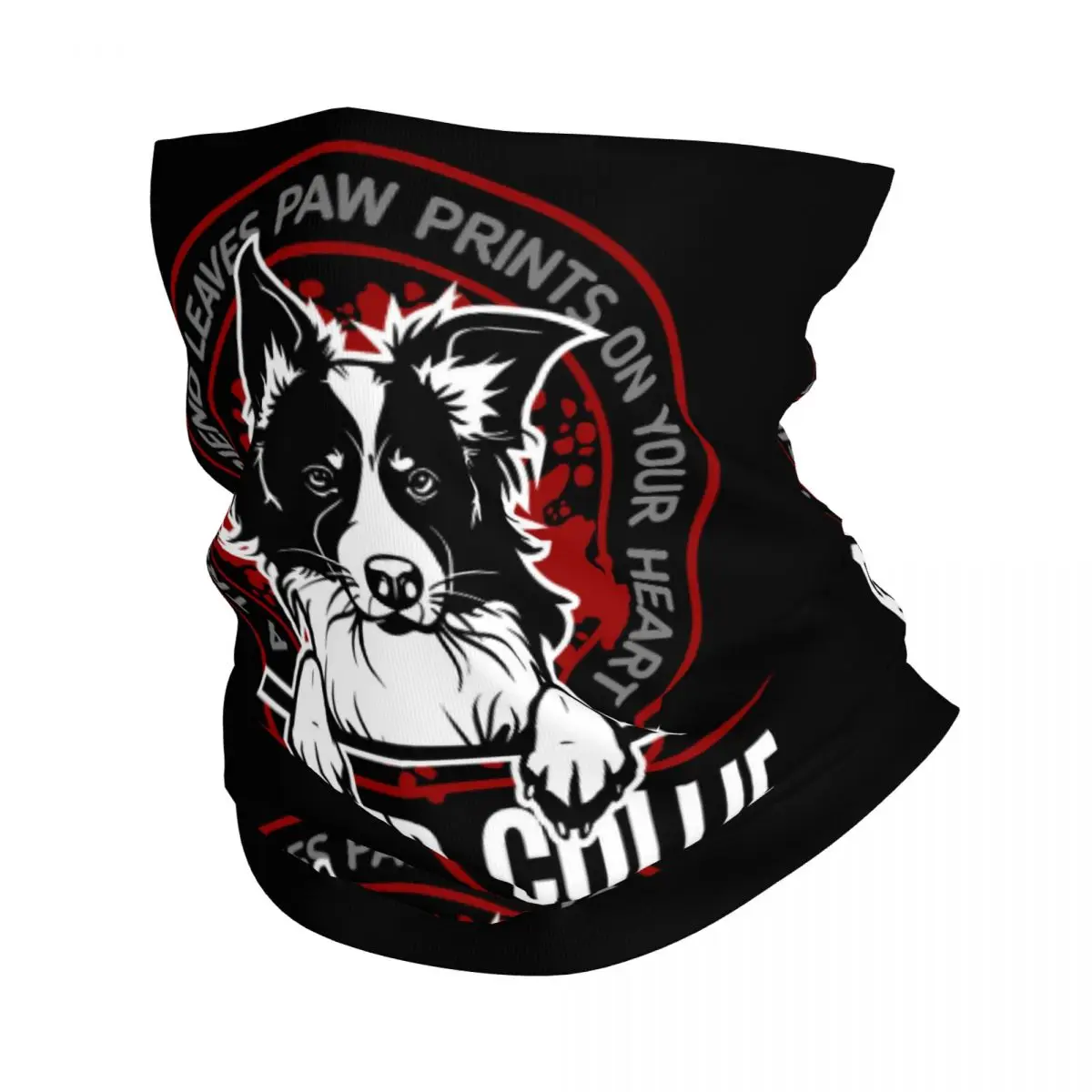 Border Collie Thin Wrap Scarf Bandana Dog Lover Neck Gaiter Face Cover Headband