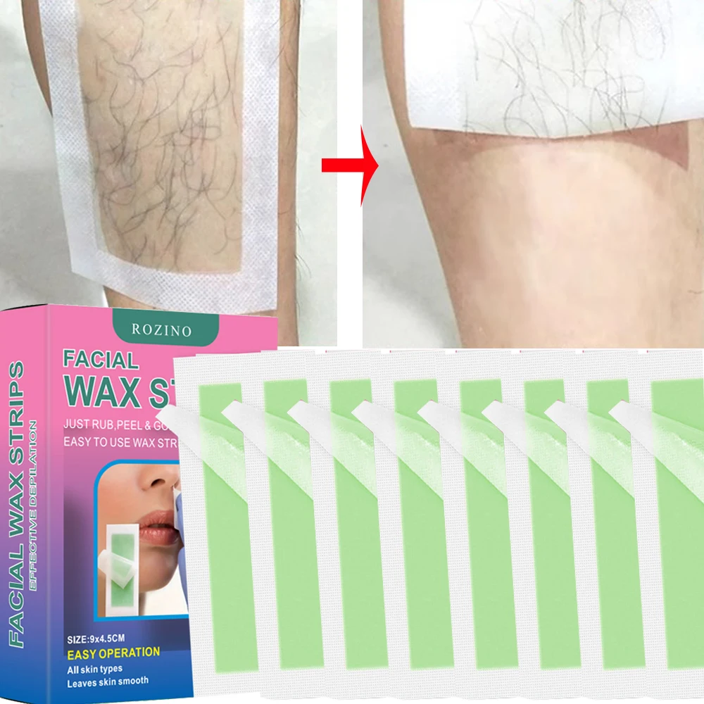 30-90pcs Facial Hair Removal Strips Set Quick Painless Wax Lip Hair Removal Paper Double Sided Cold Wax Paper for Leg Body Face