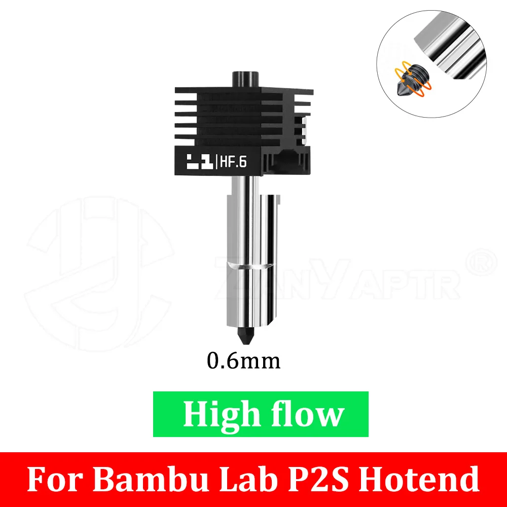 Für X2D P2S Hotend für Bambu Lab P2S Standard/High Flow Hotend Hochwertig Schneller Druck Abnehmbare Düse 0,2 0,4 0,6 0,8