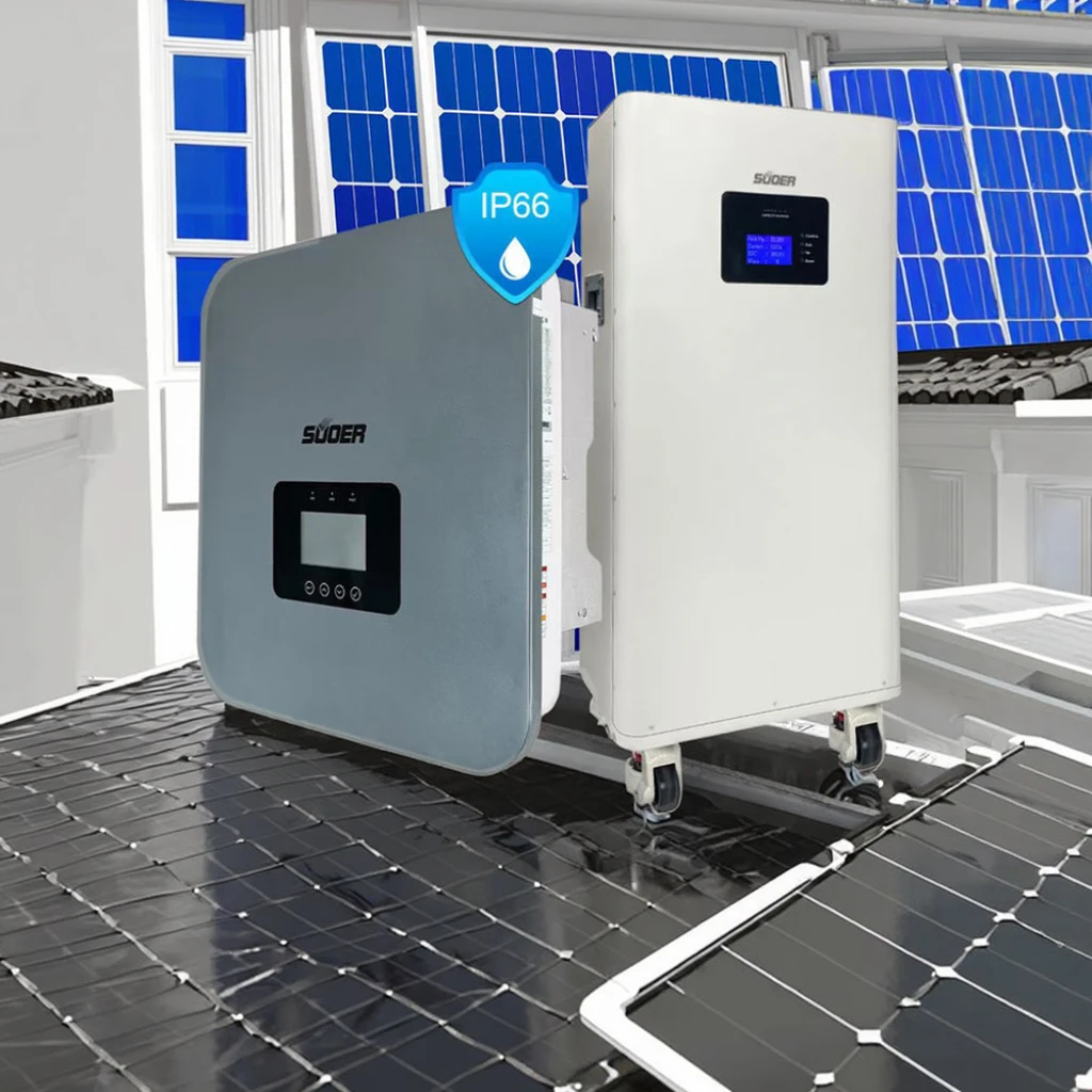 

SUOER IP66 Full Package6Kw Hybrid Solar Energy System Set 15kwh Lithium Battery Storage Generator for Residential