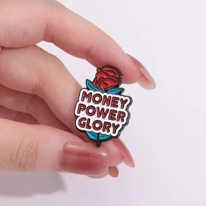 Simple English Inspirational Phrases Lyrics Enamel Pin Red Tape Rose Glasses Brooch Backpack Jacket Lapel Badge Gift for Friends