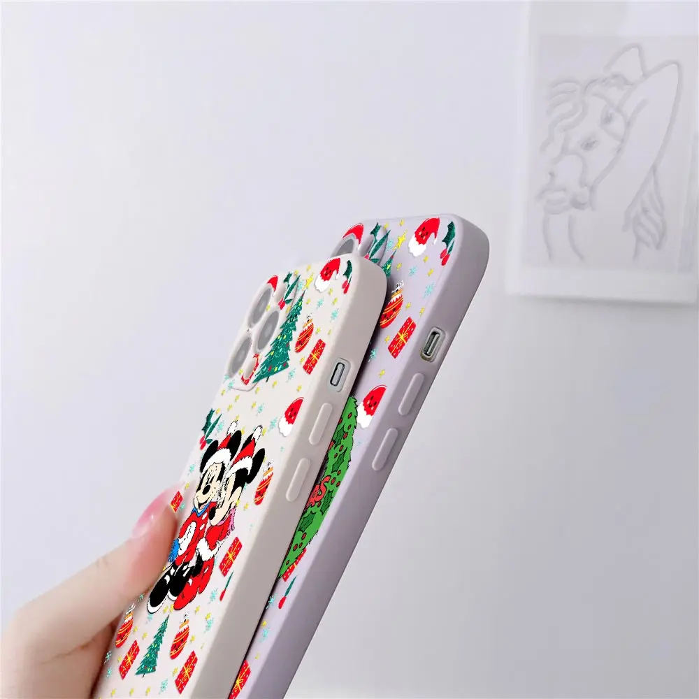 Чехол для телефона для iPhone 17, 16, 15, 14, 13, 12, 11 Pro Max, чехлы для iPhone 17Air 16 Plus 16E XS, задняя крышка с Рождеством, Микки Маусом