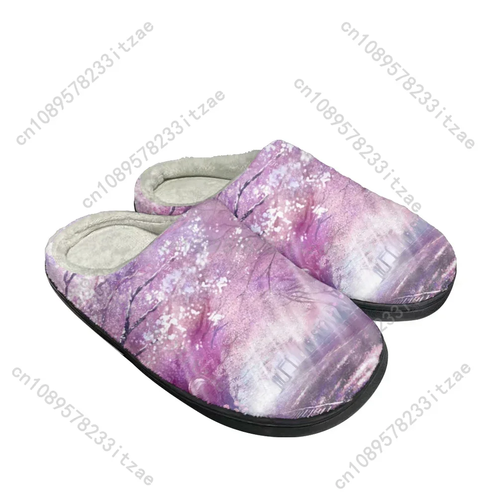

Cherry Blossom Sakur Fashion Cotton Custom Slippers Mens Womens Sandals Plush Casual Keep Warm Shoes Thermal Comfortable Slipper
