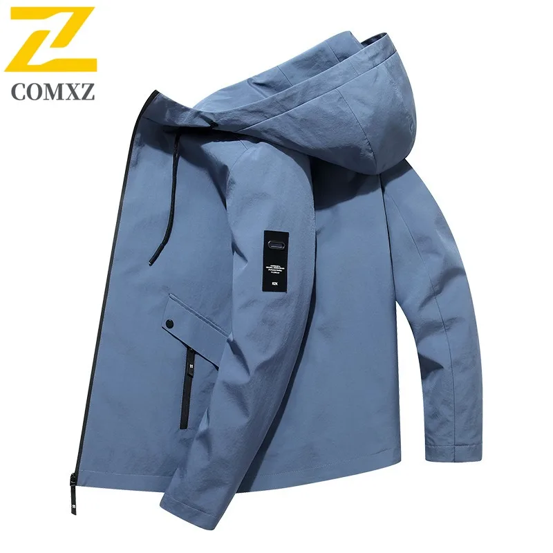 

COMXZ Куртка премиум-класса, мужская стильная тонкая ветрозащитная куртка для рыбалки на открытом воздухе, удобное пальто, повседневная повседневная одежда, легкая осенняя верхняя одежда