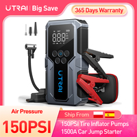 UTRAI 4 IN 1 150PSI Portable Car Air Compressor Tire Inflator 1500A Jump Starter Emergency Booster 55.5Wh Portable Power Bank