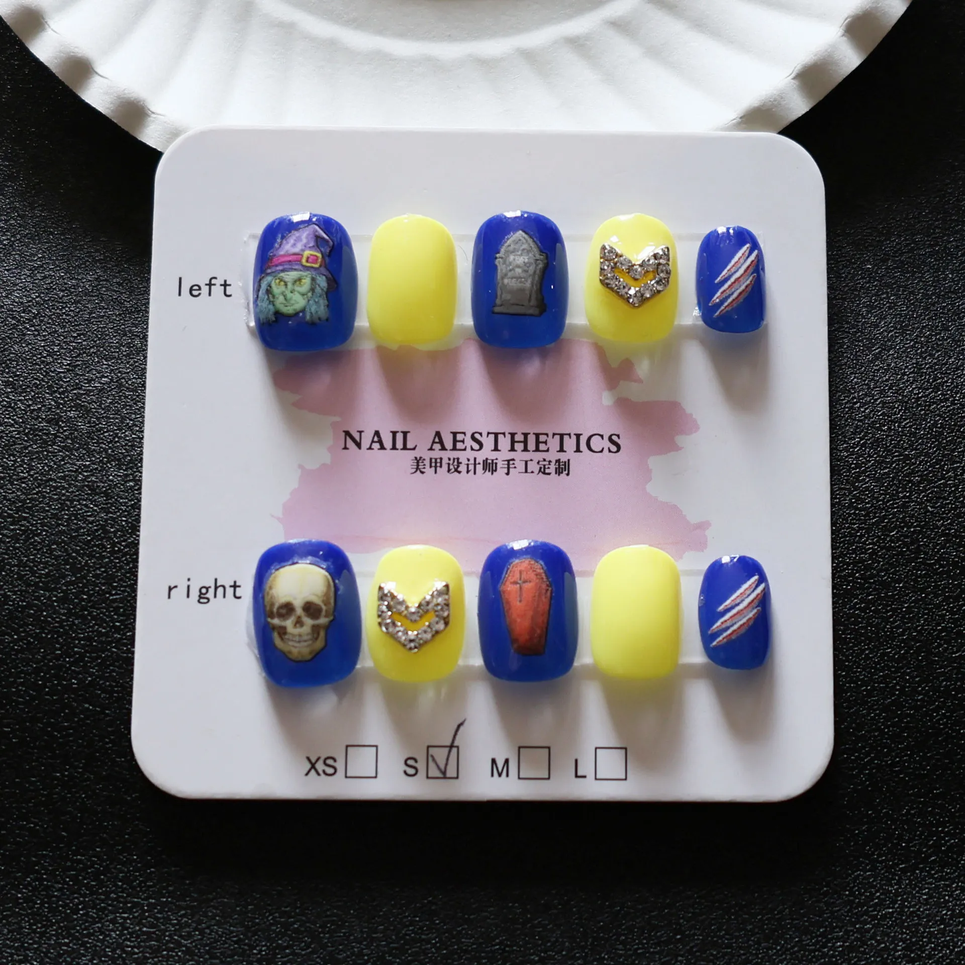 Autocollant pour nail art de célébrité d'internet, autocollant tridimensionnel pour festival de résurrection squelette, armure pure portée à la main