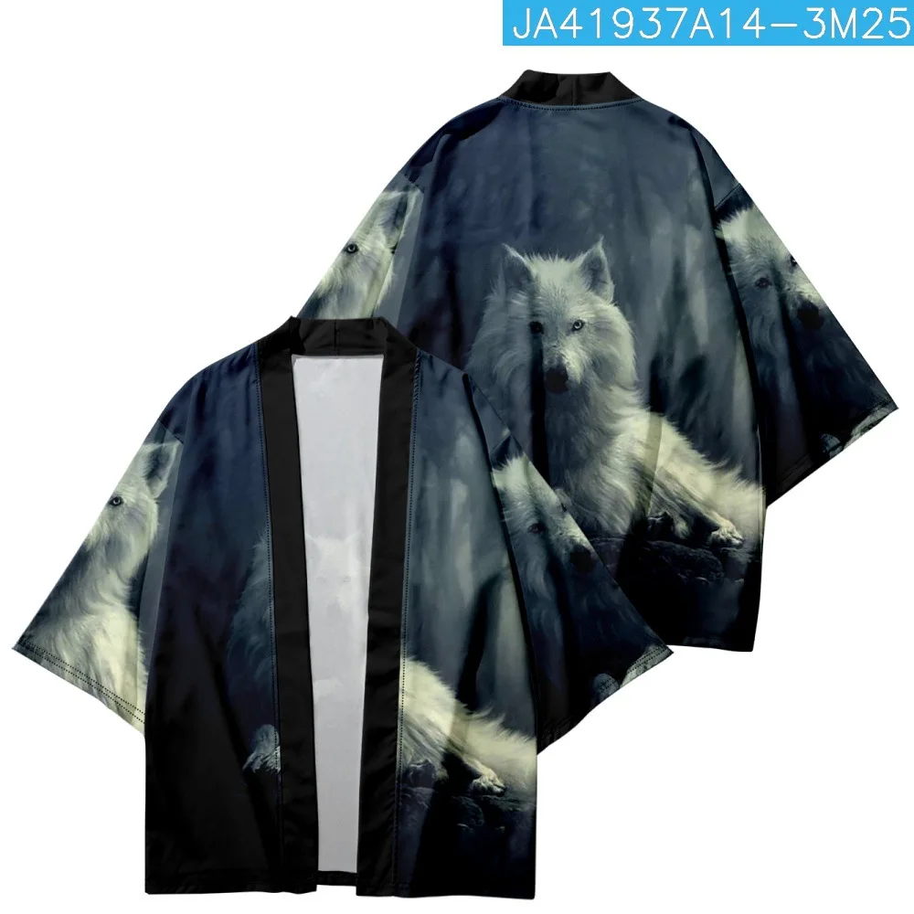 

Harajuku Samurai Kimono Loose Japanese Animal Print Cardigan Women Men Cosplay Yukata Clothing