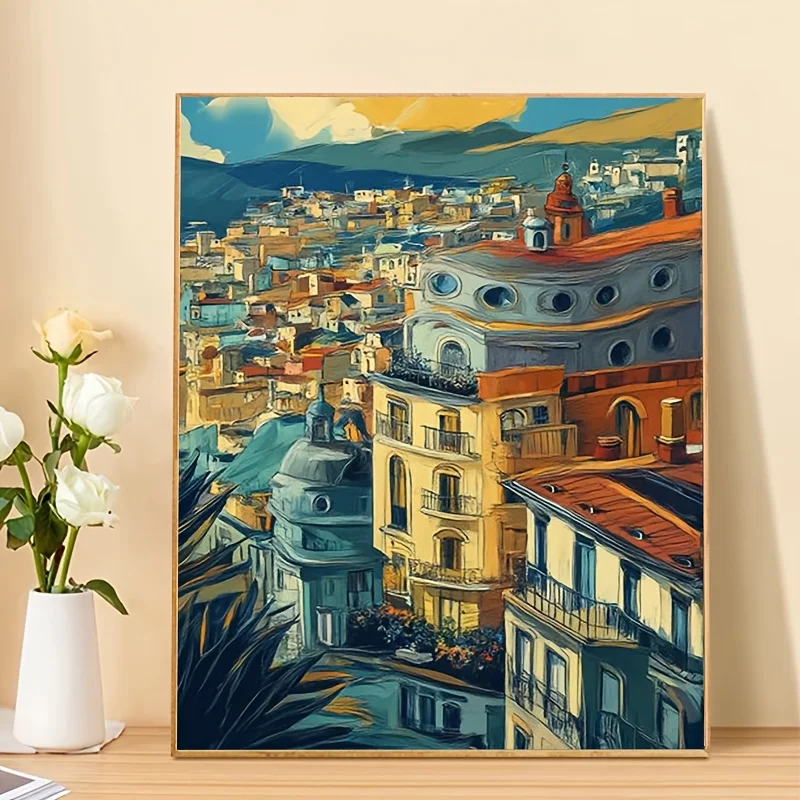 

500/1000/1200/2000PCS Puzzles for Adults Colorful Urban ArchitecturalScenery,Jigsaw Puzzles Brain Challenge Game Gift Home Decor