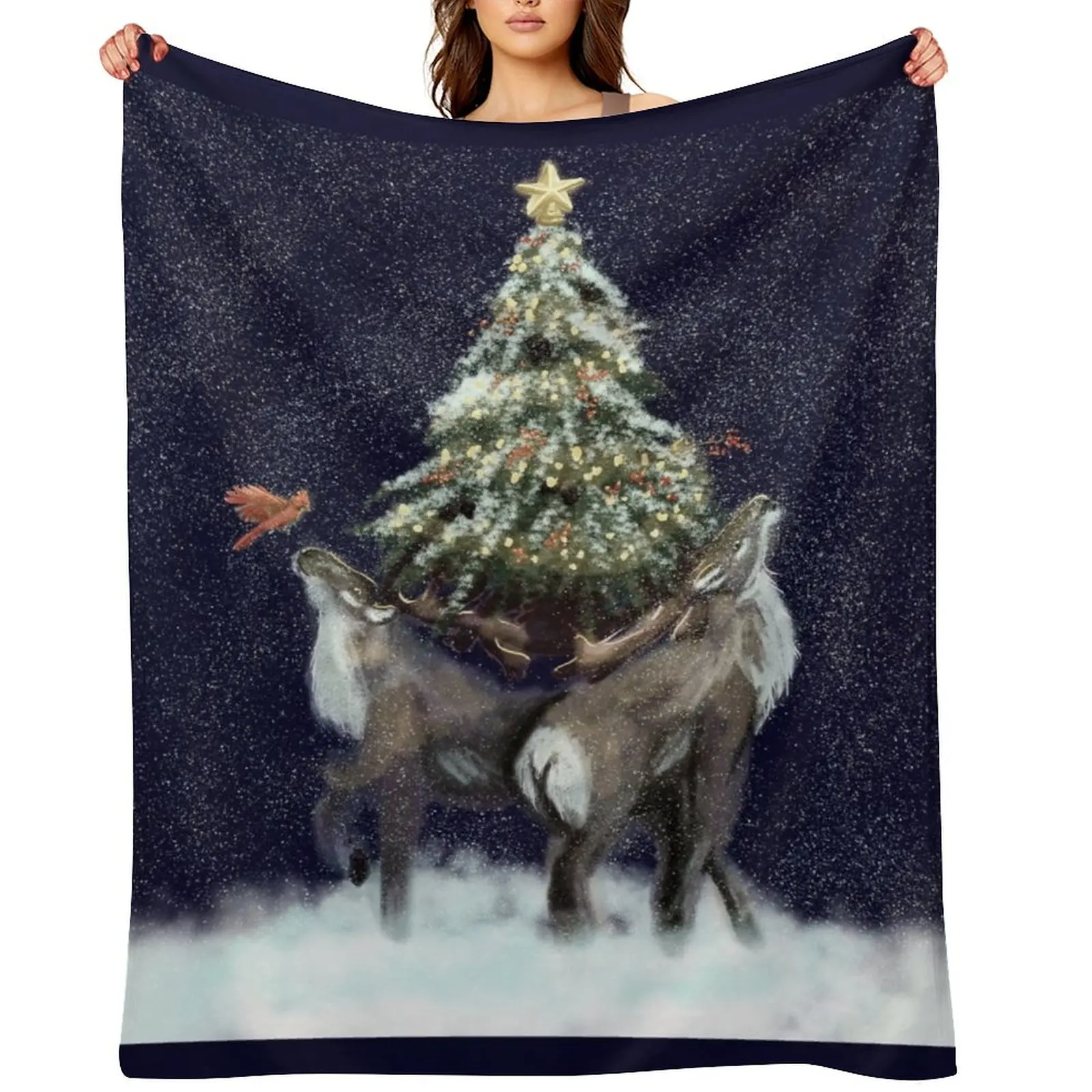 

Winter Caribou Throw Blanket decorative cosplay anime Decorative Beds Decorative Throw Blankets