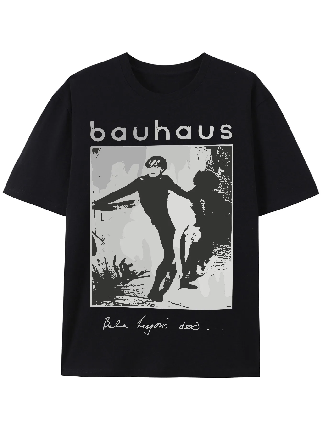 تي شيرت قوطي للرجال - طباعة جرافيك Bella Bauhaus، أكمام قصيرة ورقبة دائرية، QAZ00892