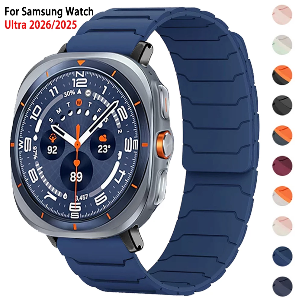 Magnetic Loop Band for Samsung Galaxy Watch Ultra 2026 2025 Replacement Strap for Galaxy Watch Ultra 47mm Silicone Bracelet Belt