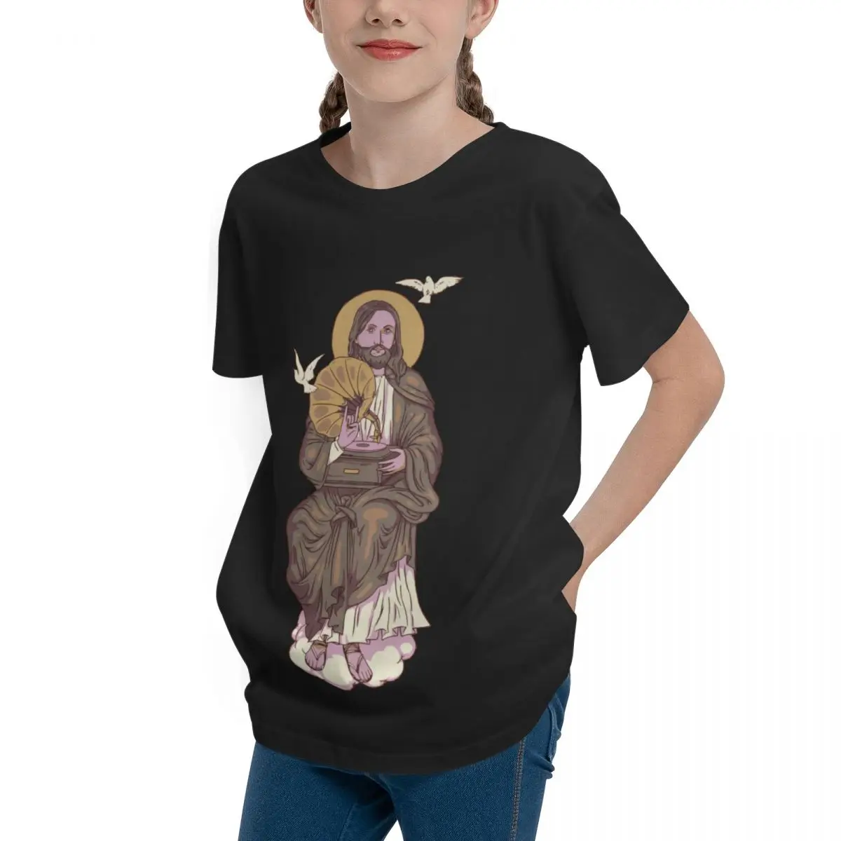 Teeanger-Camiseta clásica de manga corta para mujer, ropa moderna con estampado Vintage, música es mi religión