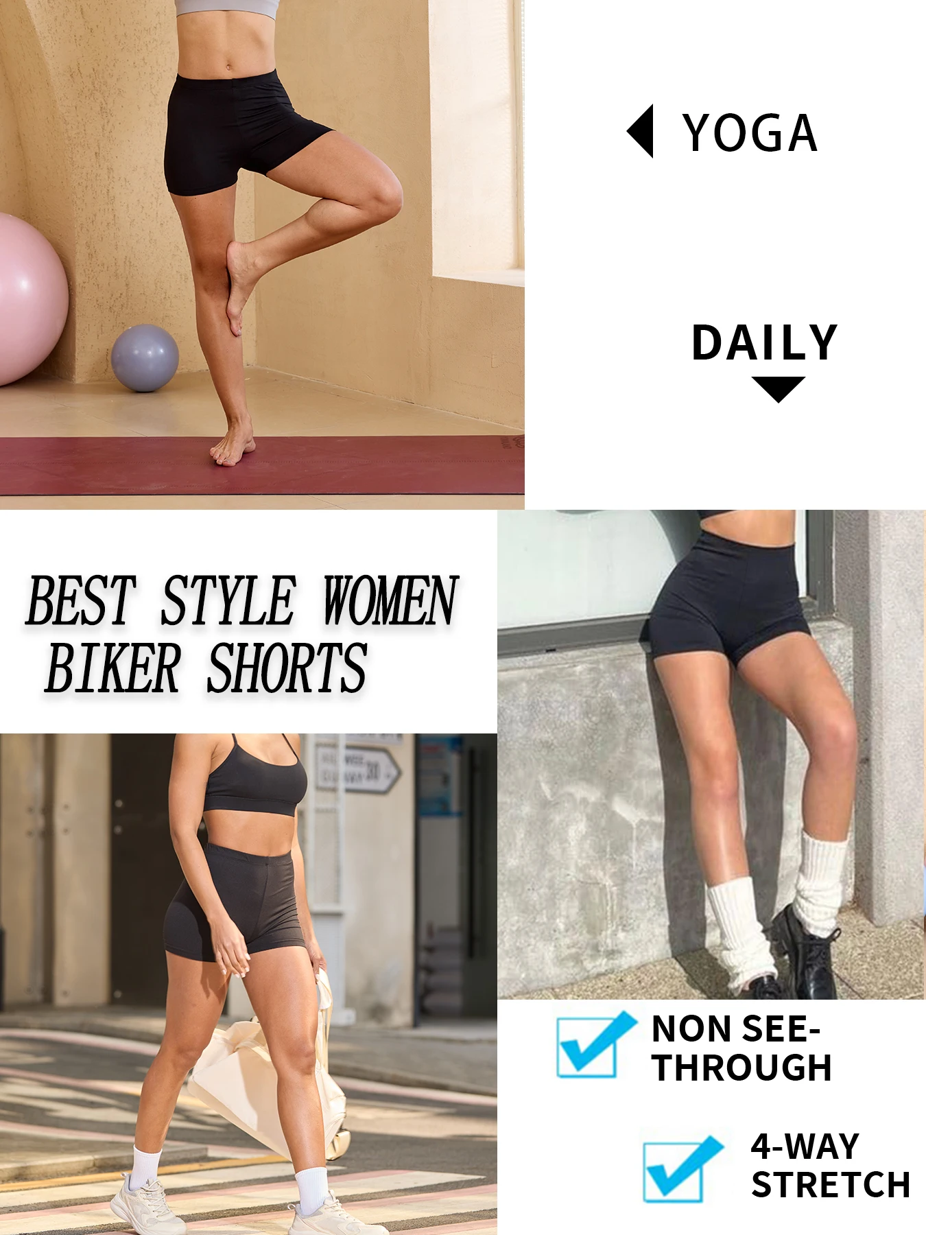 5 قطع من شورتات راكبي الدراجات النارية للنساء فائقة النعومة ولا شفافة من خلال التمارين الرياضية واليوجا والجري وركوب الدراجات واللياقة البدنية ملابس رياضية نسائية #4