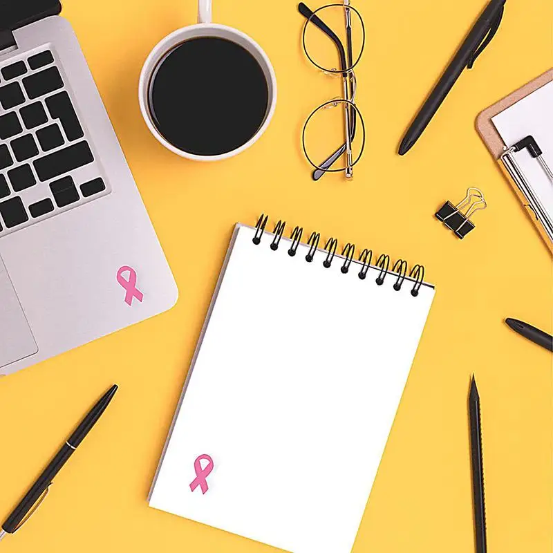 الوعي بالثدي الشريط الوردي ملصق مائي 100X الوعي الثدي يموت قطع ملصق وردي دعم النساء ملصقات للأحداث الخيرية #3