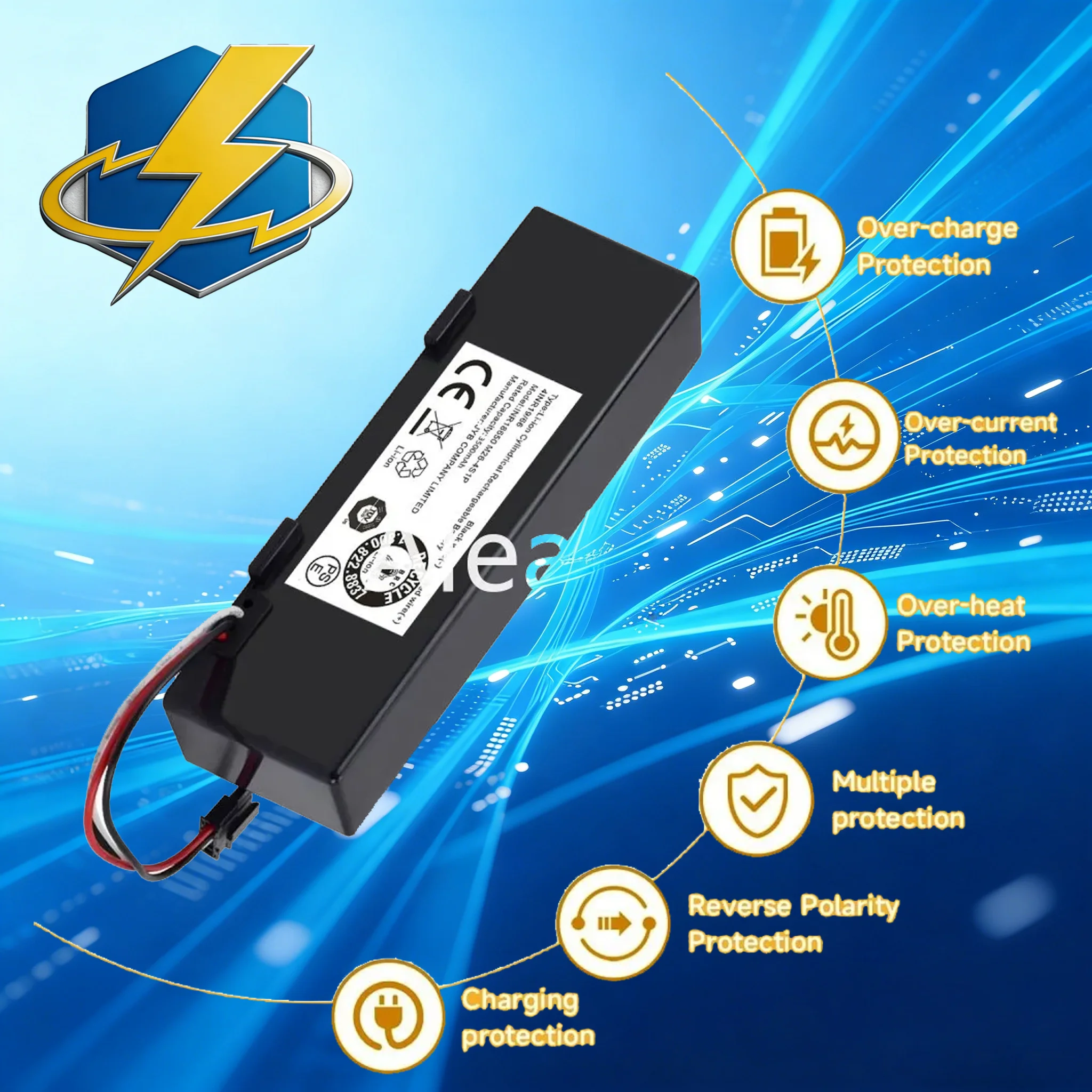 

Аккумулятор Li-ion JULI 14.4V 12800mAh 18650 4S1P STYTJ02YM для робота-пылесоса Xiaomi Mijia Mi Robot Vacuum Mop P