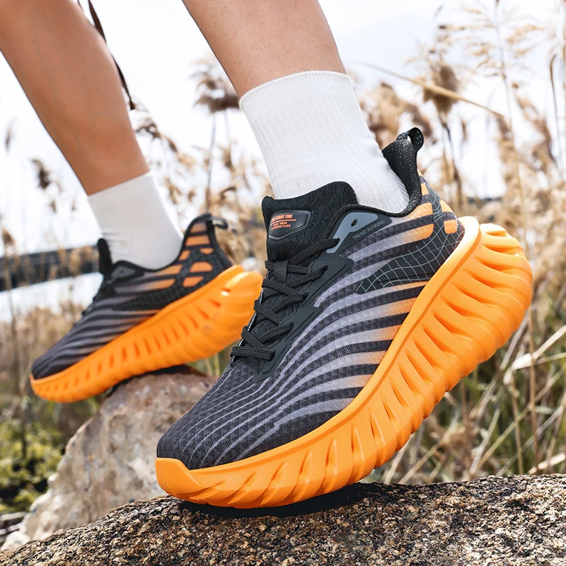 

Мужские кроссовки с сеткой, амортизирующие кроссовки для бездорожья, уличные кроссовки для пар, дышащая гоночная роскошная обувь, нескользящая модная обувь