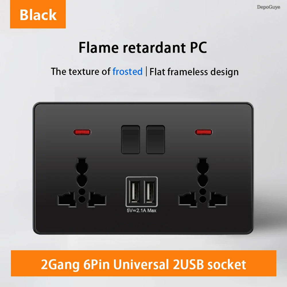 Variant: 2Gang 6Pin AA Black