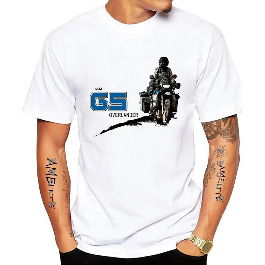 Saya A GS Overlander T-Shirt Harajuku Drive The Classic Motorcycle R 1250 GS Print T-Shirt Pria Lengan Pendek Adventure GS Tees