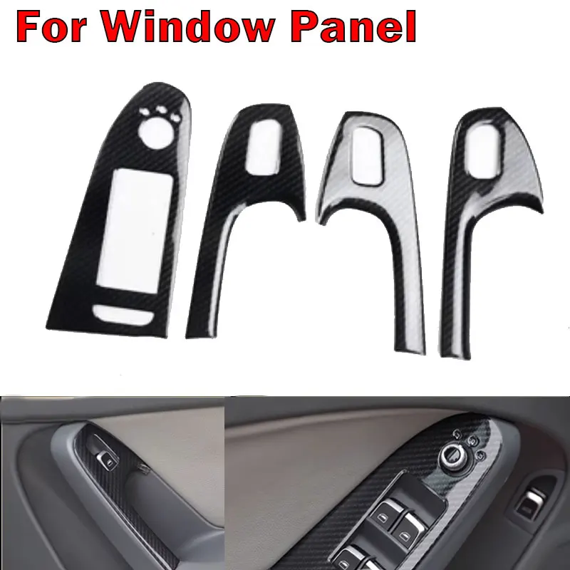 غطاء إطار ديكور داخلي تلقائي من ألياف الكربون ، مسند الذراع LHD ، زخرفة تروس السرعة ، اكسسوارات السيارات لأودي A4 B8 2009-2012 #6