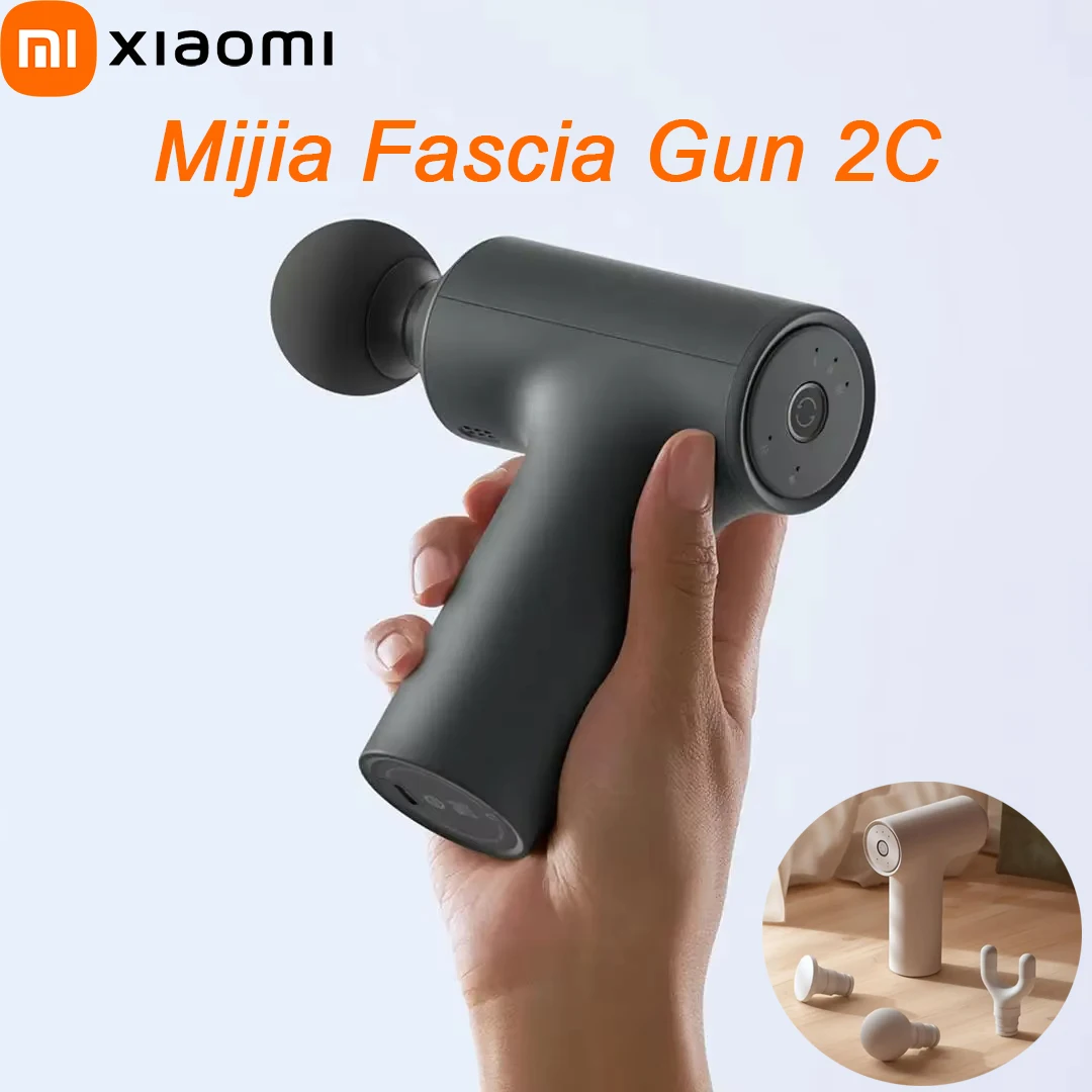 Xiaomi Mijia Fascia Gun 2C Mini Electric Neck Fascial Rechargeable 3 رأس تدليك 12 كجم دفع العضلات الاسترخاء تدليك الظهر