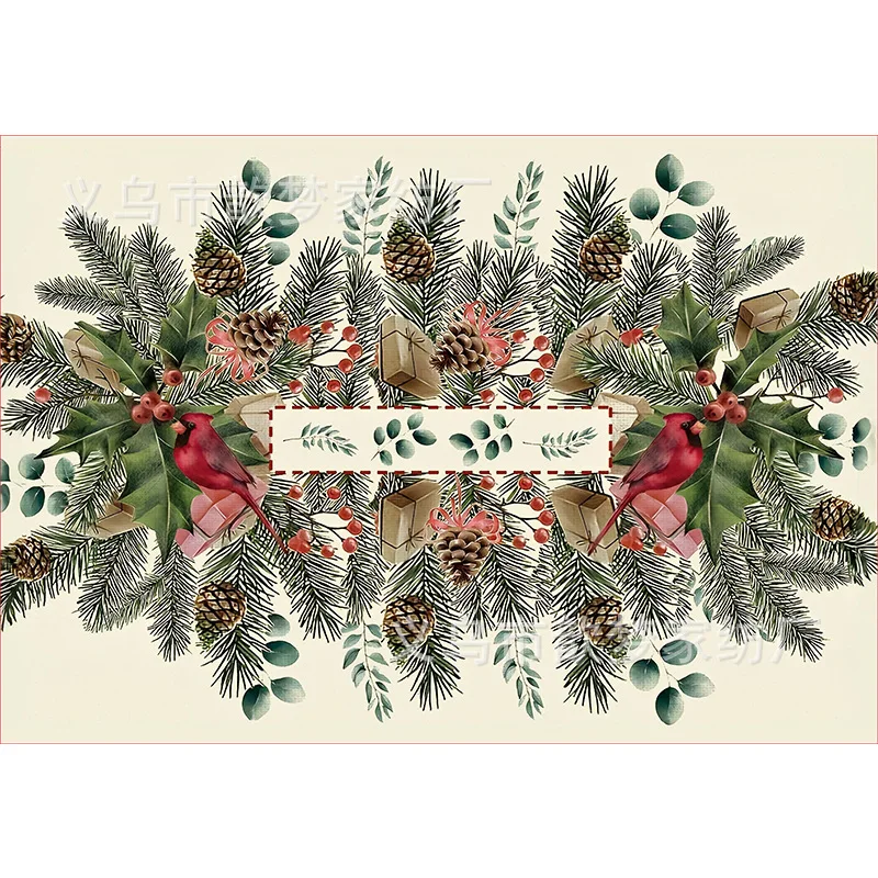 

VIKAMA Christmas-Themed Linen Placemats, Eco-Friendly And Easy To Clean, Perfect For Holiday Gatherings And Home Decor.