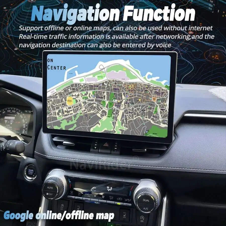Android 14 Carplay Auto For Toyota RAV4 5 XA50 2018 2019 2020 2021 2022 2023 Multimedia Car Radio Player WIFI+4G DSP 2DIN Stereo