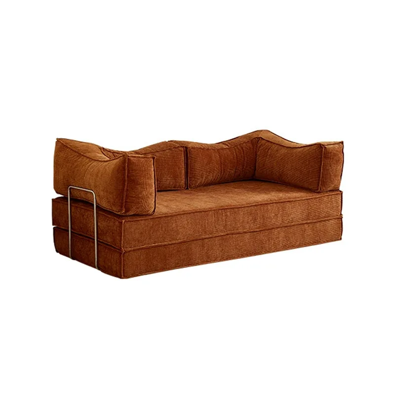 

Medieval fabric sofa living room module retro sofa sitting and lying dual-purpose teddy invisible bed compression