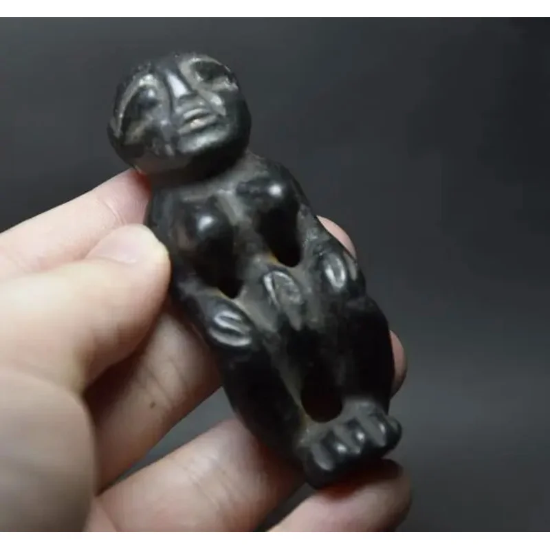 

Hongshan culture archaize black iron meteorite female Hongshan people small statue