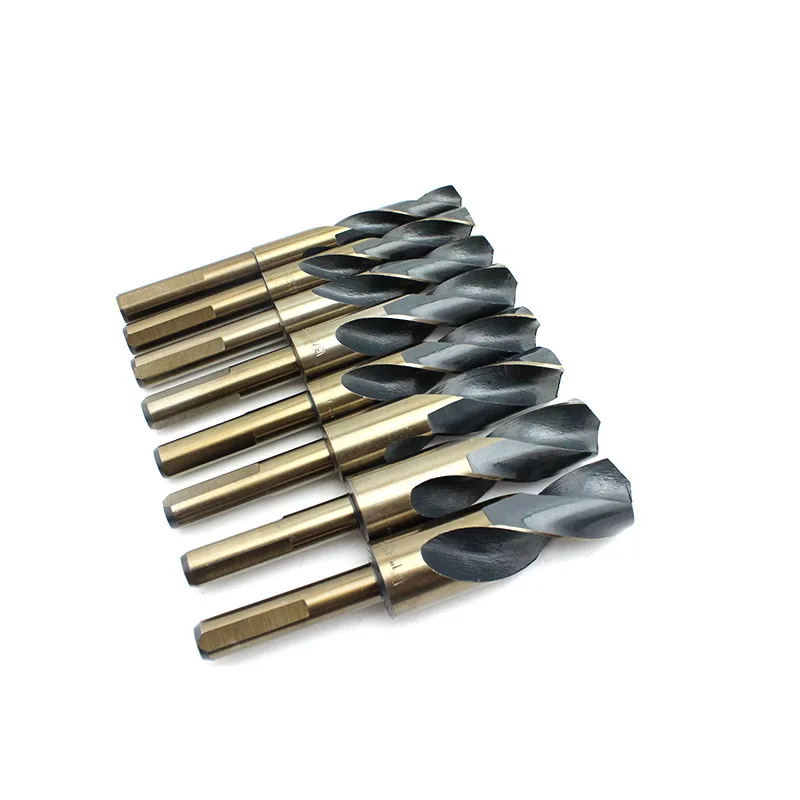 Inch8pcs Twist Drill Small Shank Drill Bits High Speed Steel Equal Shank Black and Yellow Twist Drill Aluminium Boxed Drill Bits