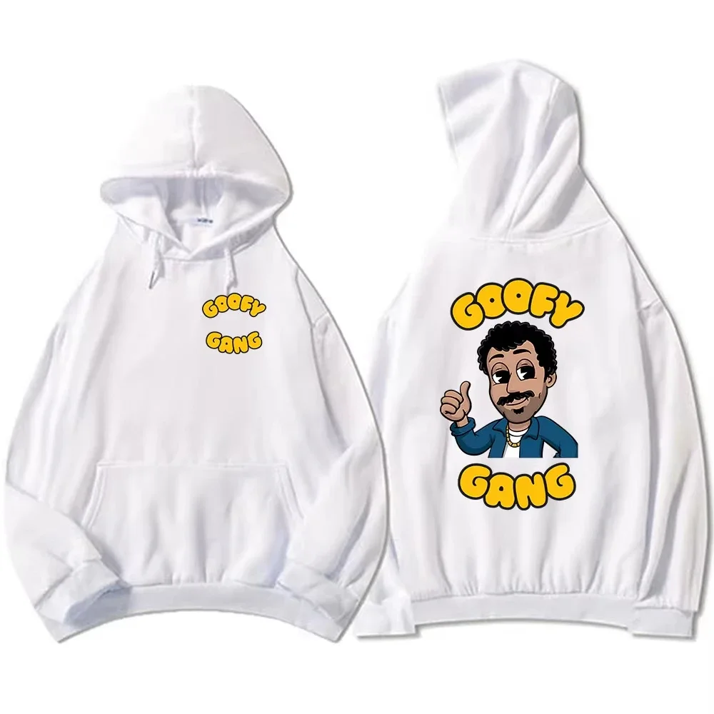Goofy Gang هوديي مورغان جاي الكرتون الجرافيك بلوزات مقنعين طويلة الأكمام الذكور البلوفرات جيب الصوف عادية الرجال هوديس القمم