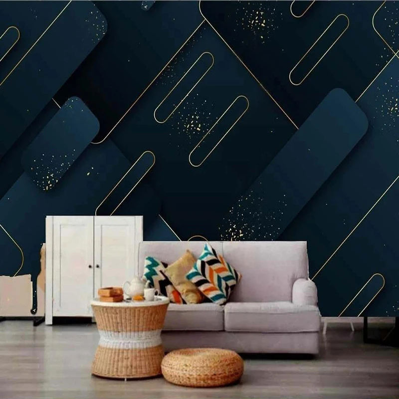 

Custom Photo Wallpaper Modern Creative Retro Abstract Geometric Lines Murals Restaurant KTV Bar Background Wall Decor Wall Paper