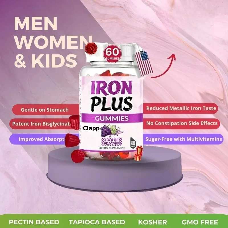 Female iron gummies contain vitamins C, A, and zinc - immune support