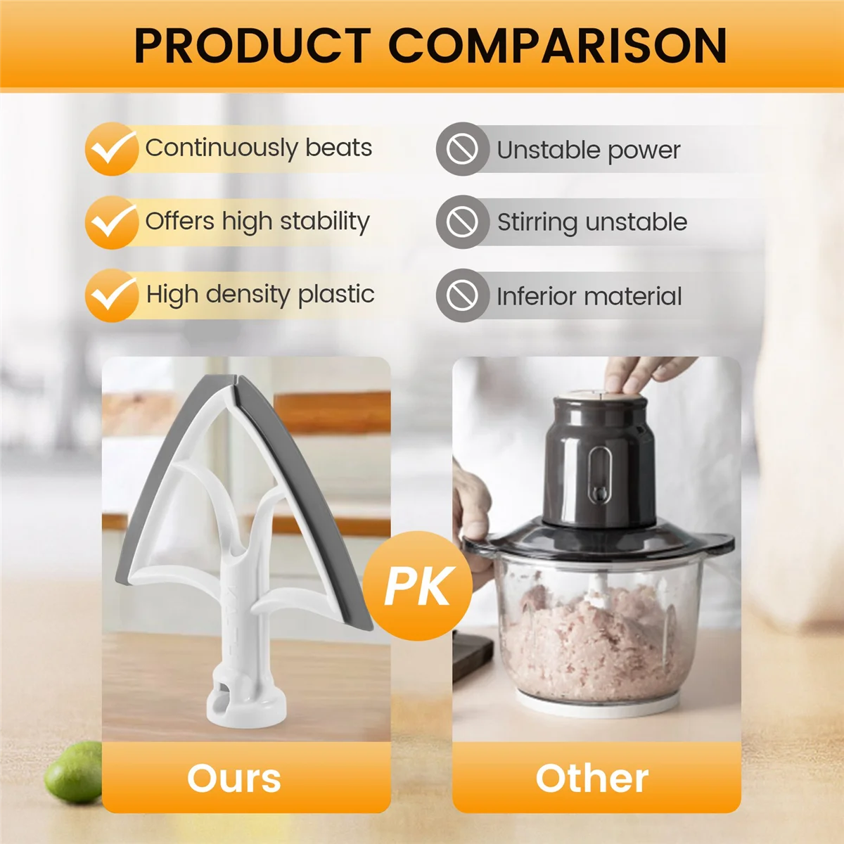 Batidor de borde flexible para batidora de pie inclinable de ayuda de cocina, accesorios para batidora de 4,5-5 cuartos con raspador de cuenco de bordes flexibles