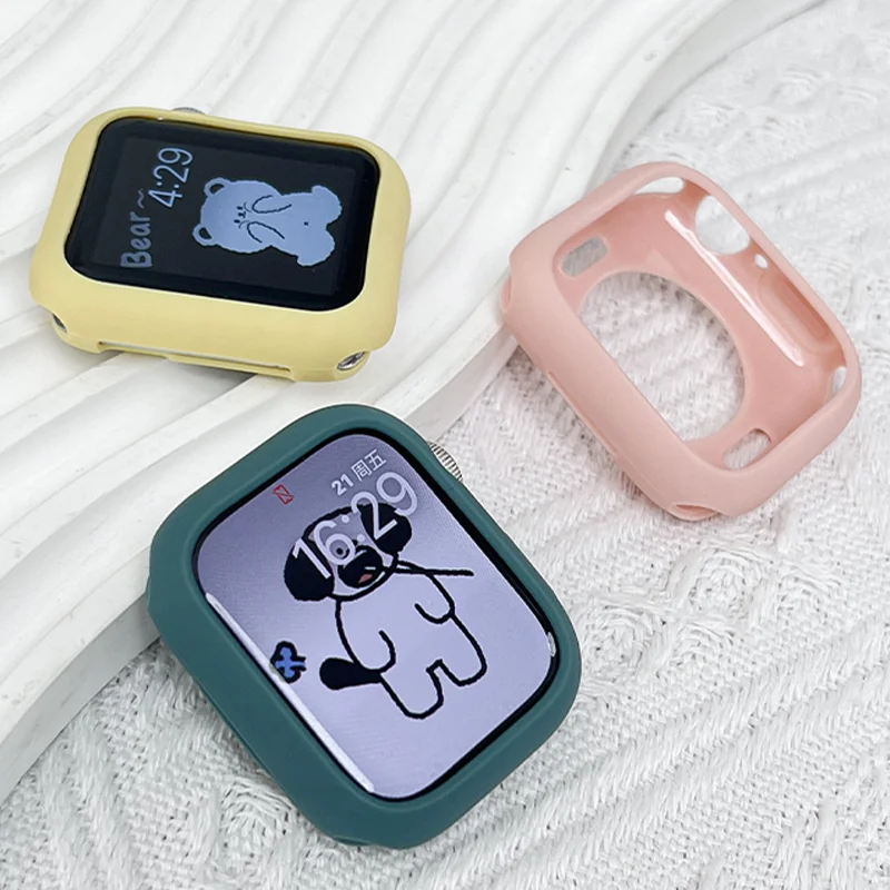 Silikonhülle für Apple Watch 11 46 mm 42 mm/38/40/44/41/45 mm Zubehör Stoßstangenschutzabdeckung iWatch Serie 10 9 8 7 6 5 4 3 SE