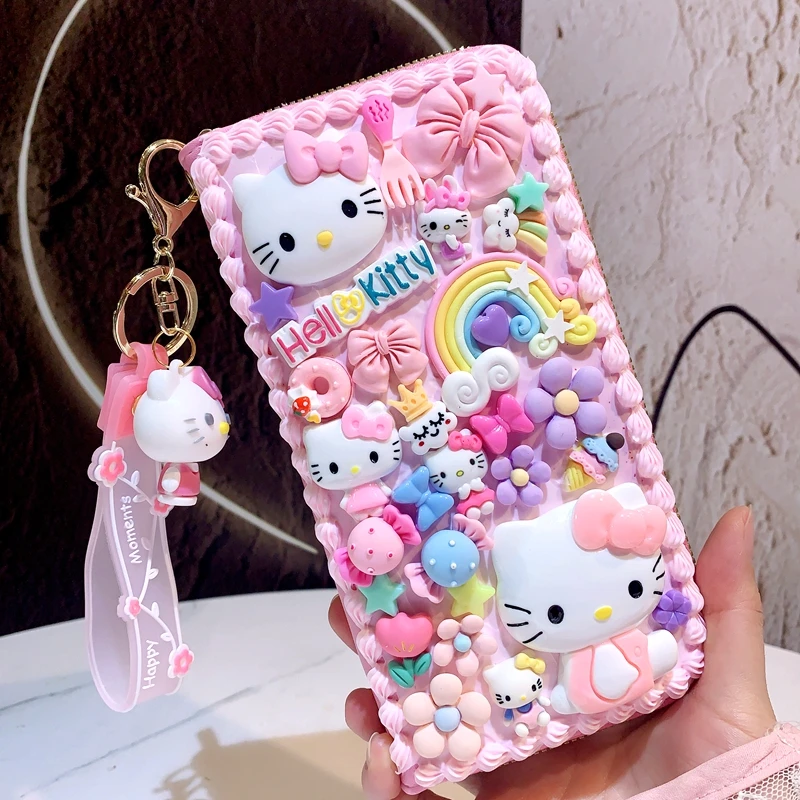 Charm Sanrioed wallet Hellokitty coin purse Cartoon Messenger Backpack Earphone Storage Bag Rucksack Kawaii Cartoon Girl Gift