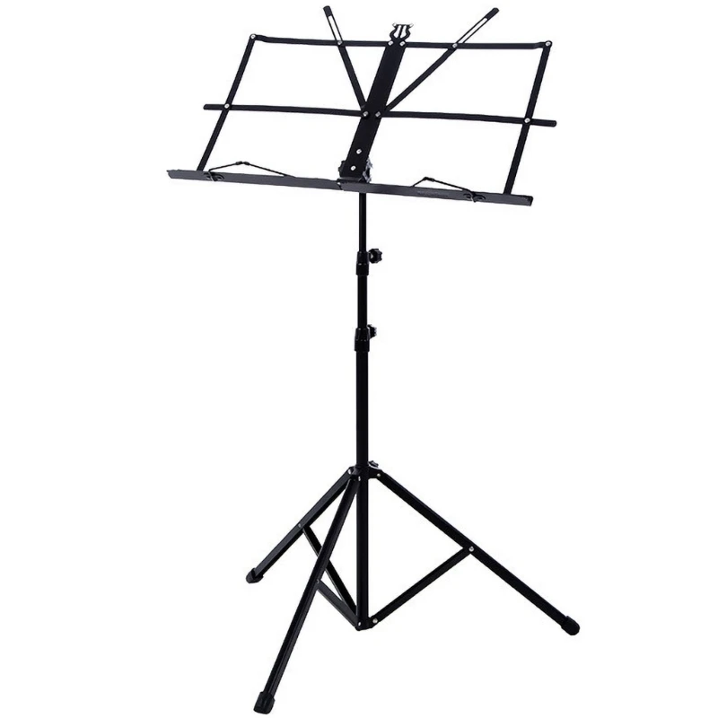 Adjusted Height Tripod Base Lightweight Metal Music Stand Folding Firm Music Stand Portable Sheet Music Stand Holder