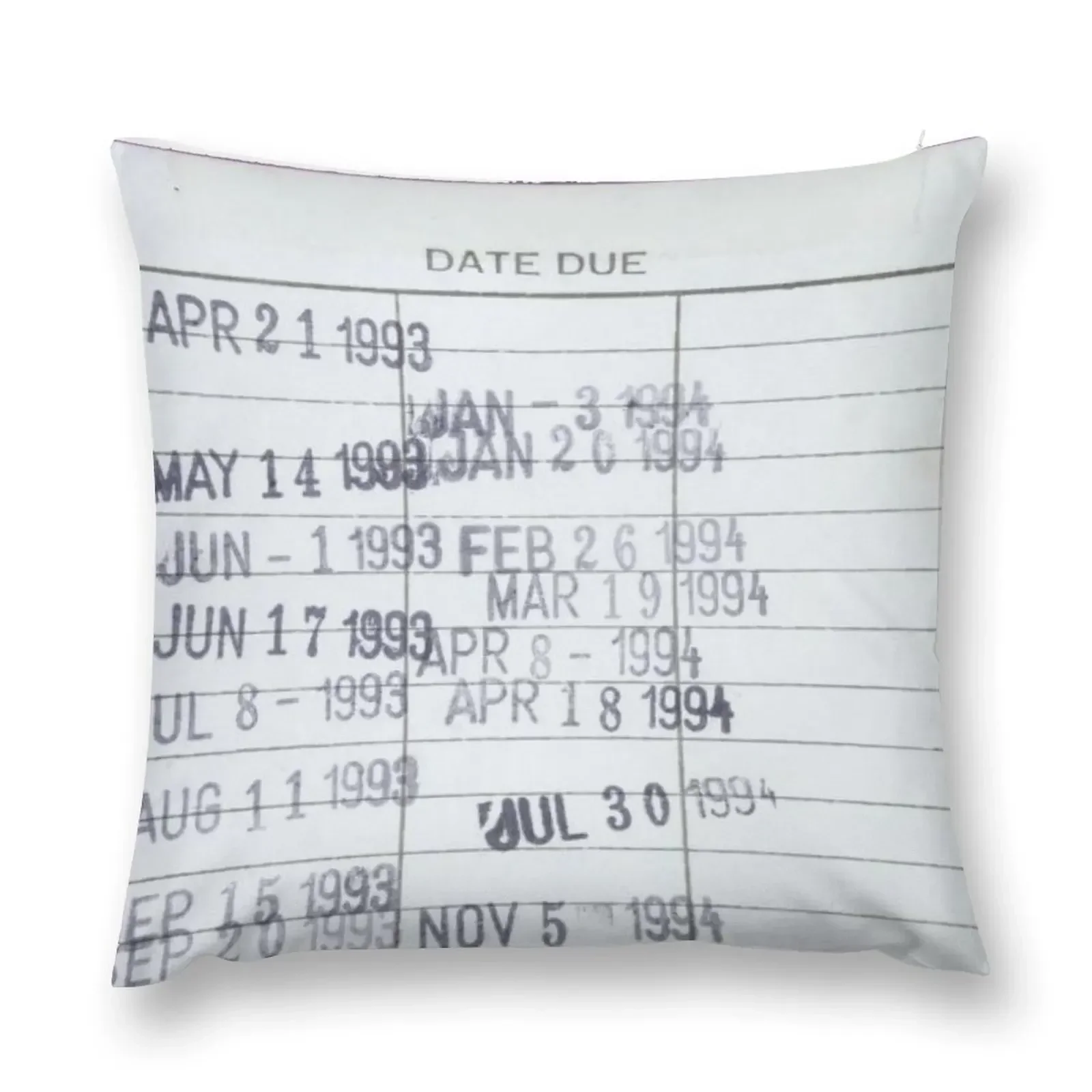 

Library Card Borrow Stamp Throw Pillow Christmas Covers luxury sofa pillows christmas pillow case pillow
