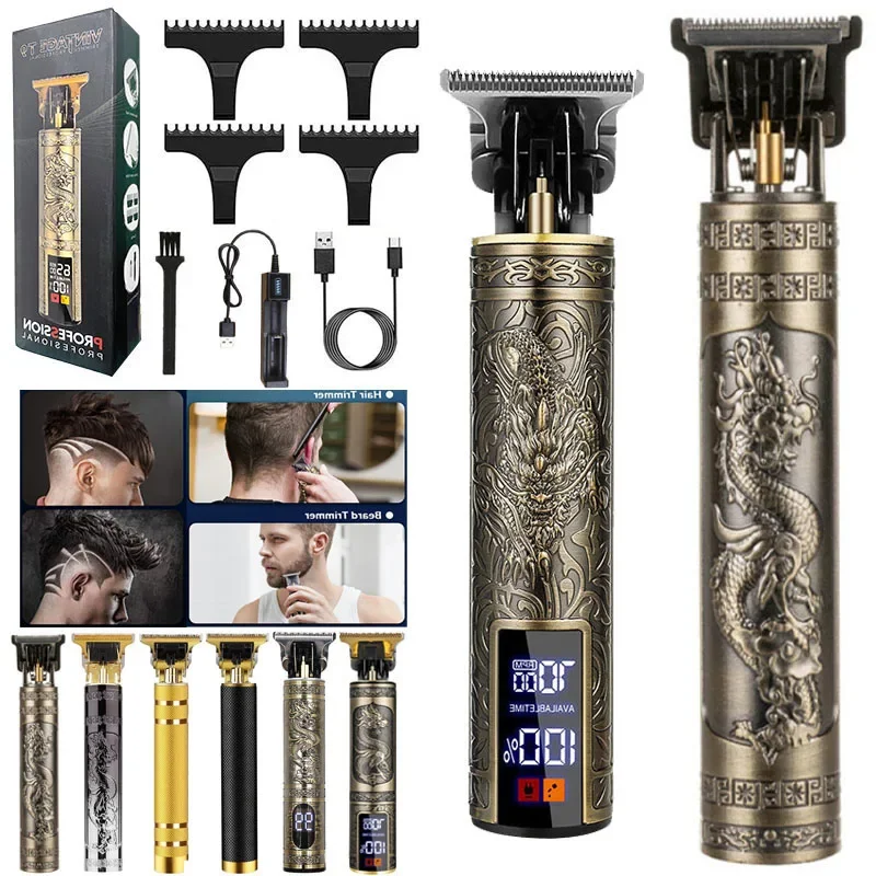 Dragon Vintage V9 Cordless Guard Women Men Electric Beard Barber Shop Body Professional Hair Cut Clipper Trimmer Cutter Machine