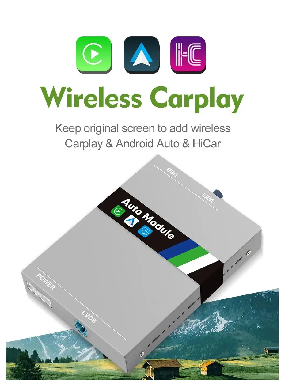 Bezprzewodowy moduł Carplay ISUDAR do Volvo XC90/XC60/XC40/S90/S60/V90/V60 Carplay AI Upgrade Adapter Android Auto Hicar Bluetooth — 2