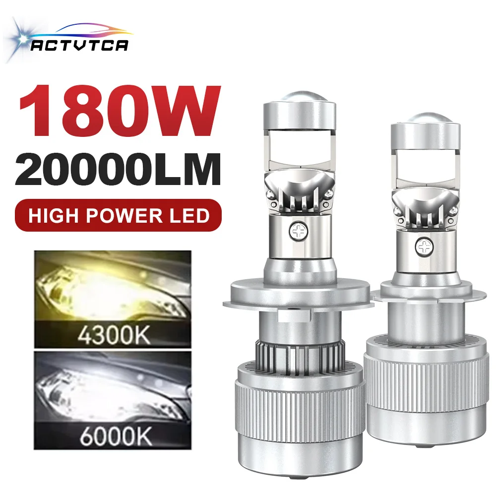 ACTVTCA 4300K 6500K Canbus H4 H7 BI Led Projector Lens H8 H9 H11 9005 9006 LED Headlight For Car/Moto lights Auto bulb 12V 24V