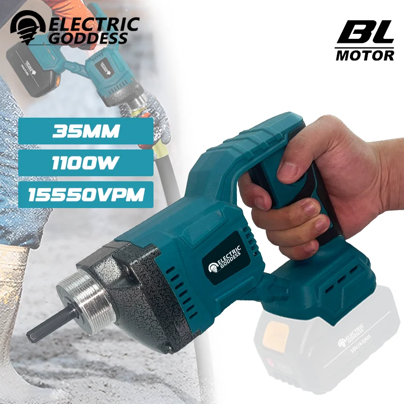 1100W Concrete Mixing Tool 15550VPM Wireless Electric Cement Concrete Vibrator For Concrete Mixing For Makita 18V Battery Pin