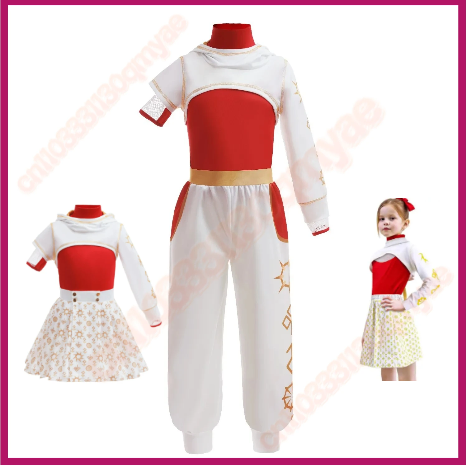 

Girls 3pcs Zombies4 Dawn Of The Vampiers Addison Cosplay Costume Kid Halloween Party Costume